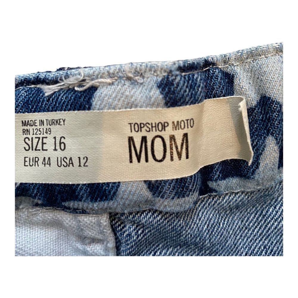Topshop Moto Mom distressed red, white and blue jean shorts - Picture 6 of 6